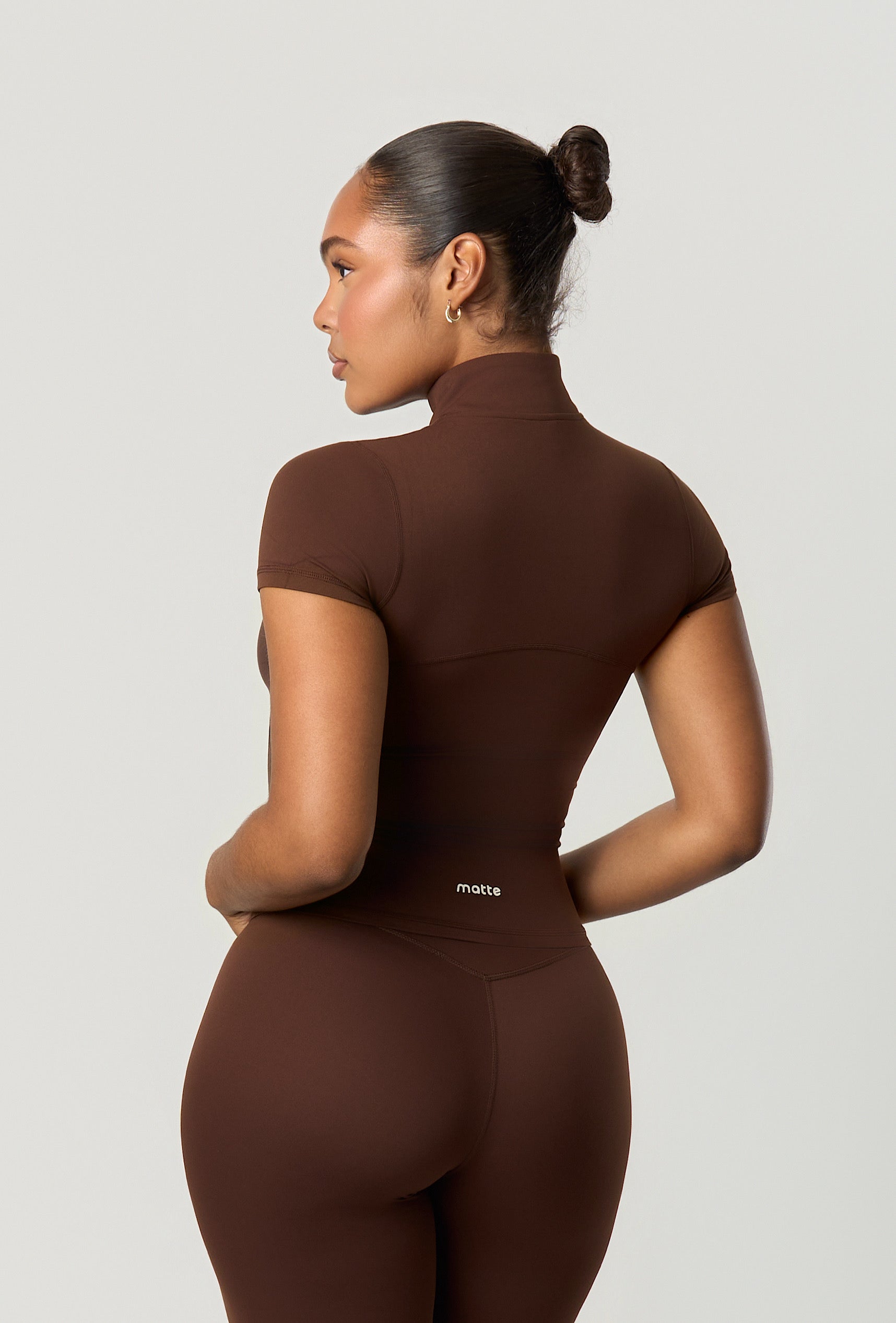 Contour Half Zip Short Sleeve - Espresso