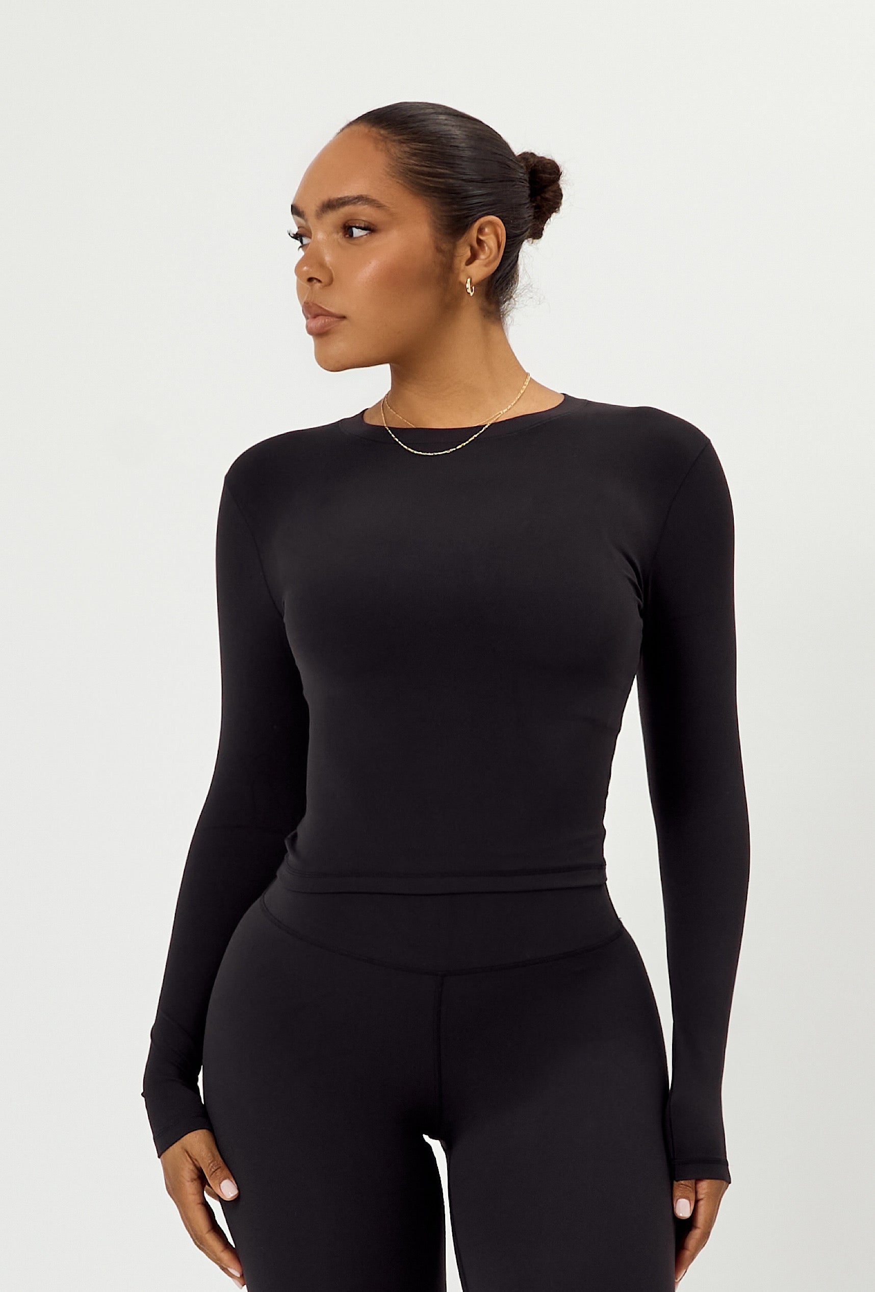 Cloudform Long Sleeve Crop - Black