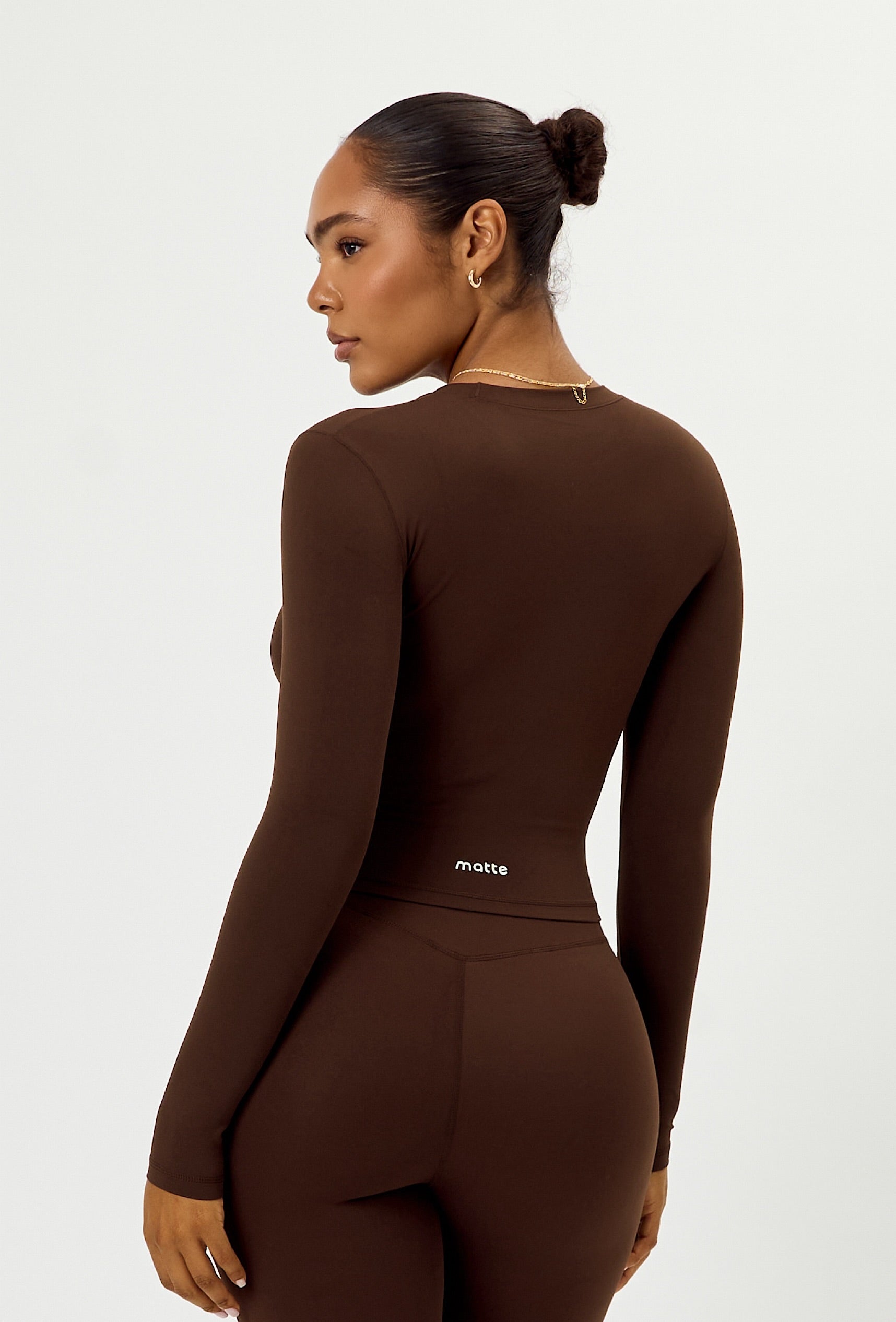 Cloudform Long Sleeve Crop - Espresso