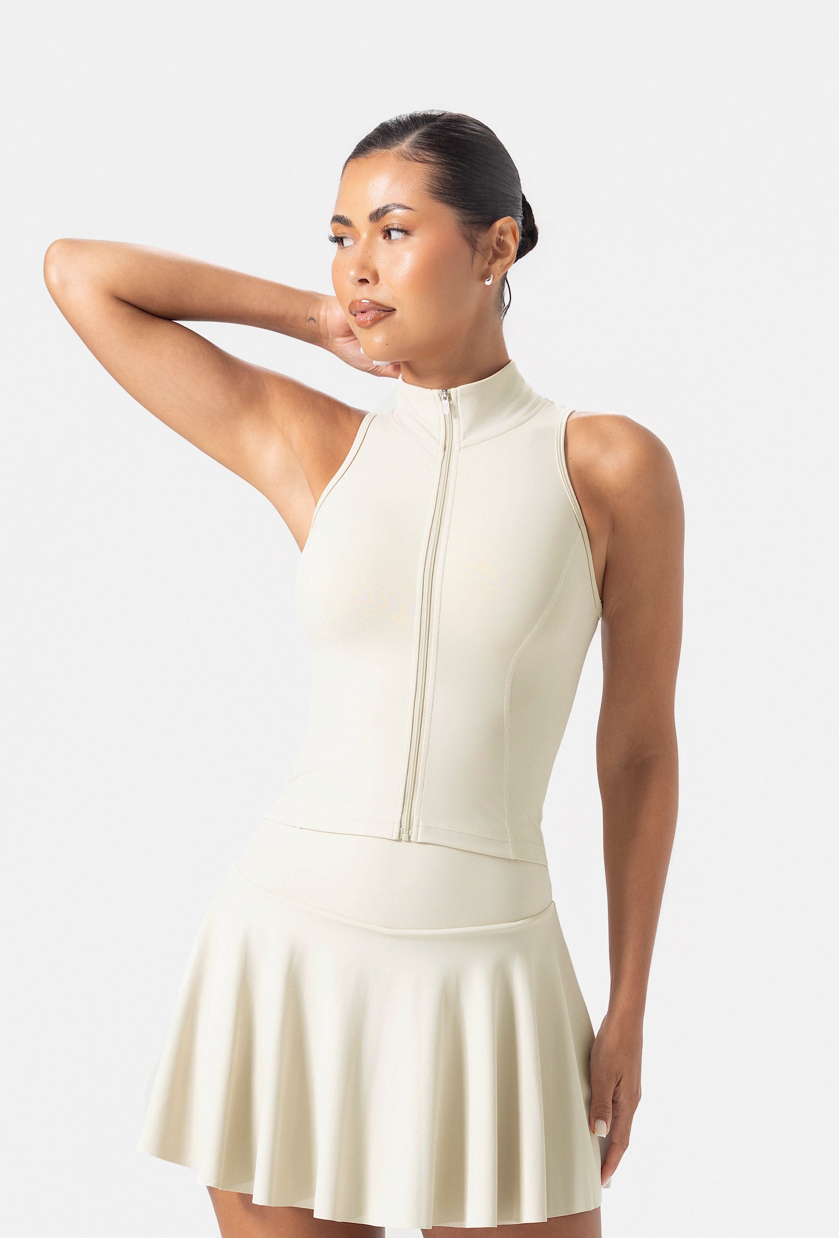Sculpt Zip Tank - Vanilla