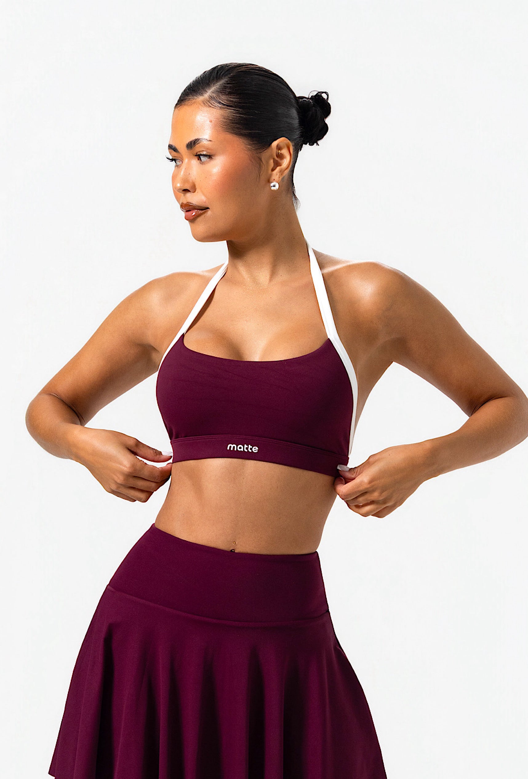 Form Halter Bra - Burgundy