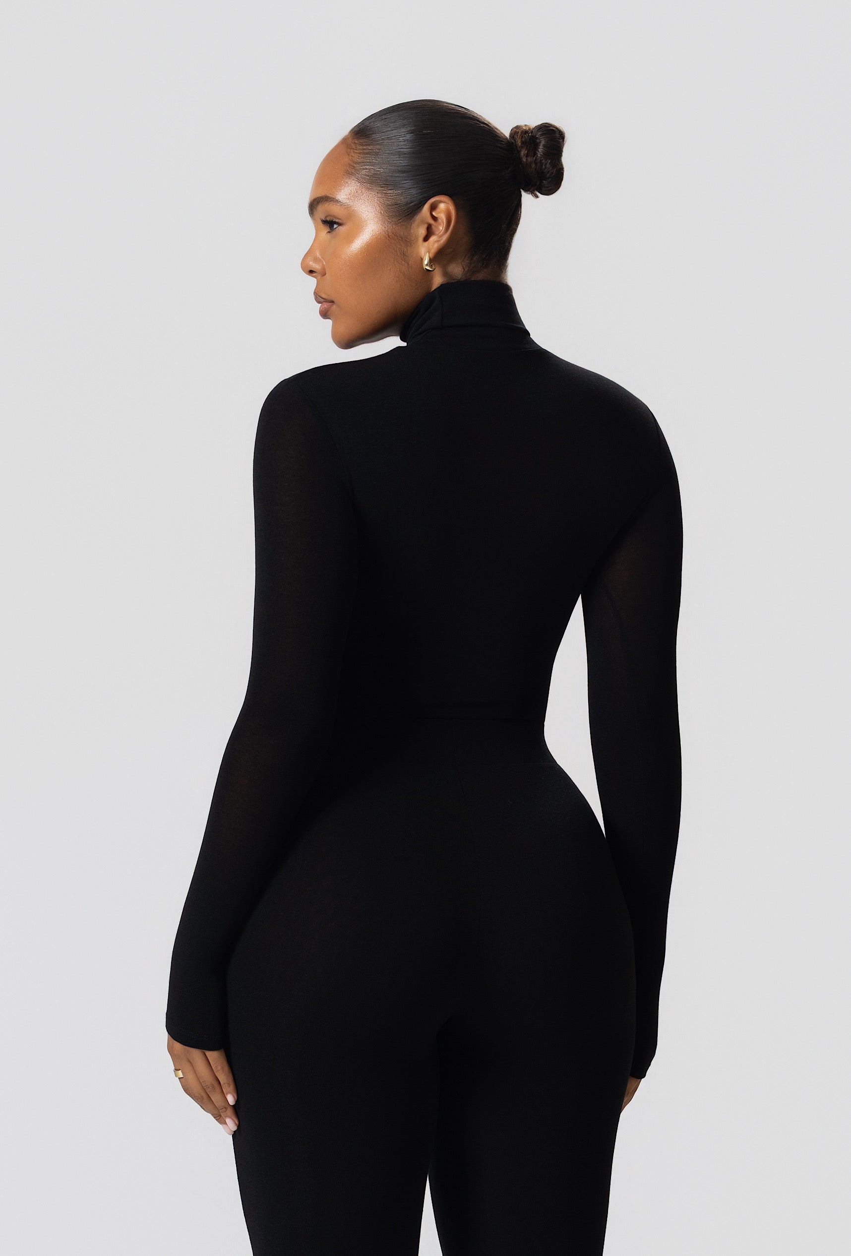Matte Basix Sculpt Turtle Neck Bodysuit - Slate