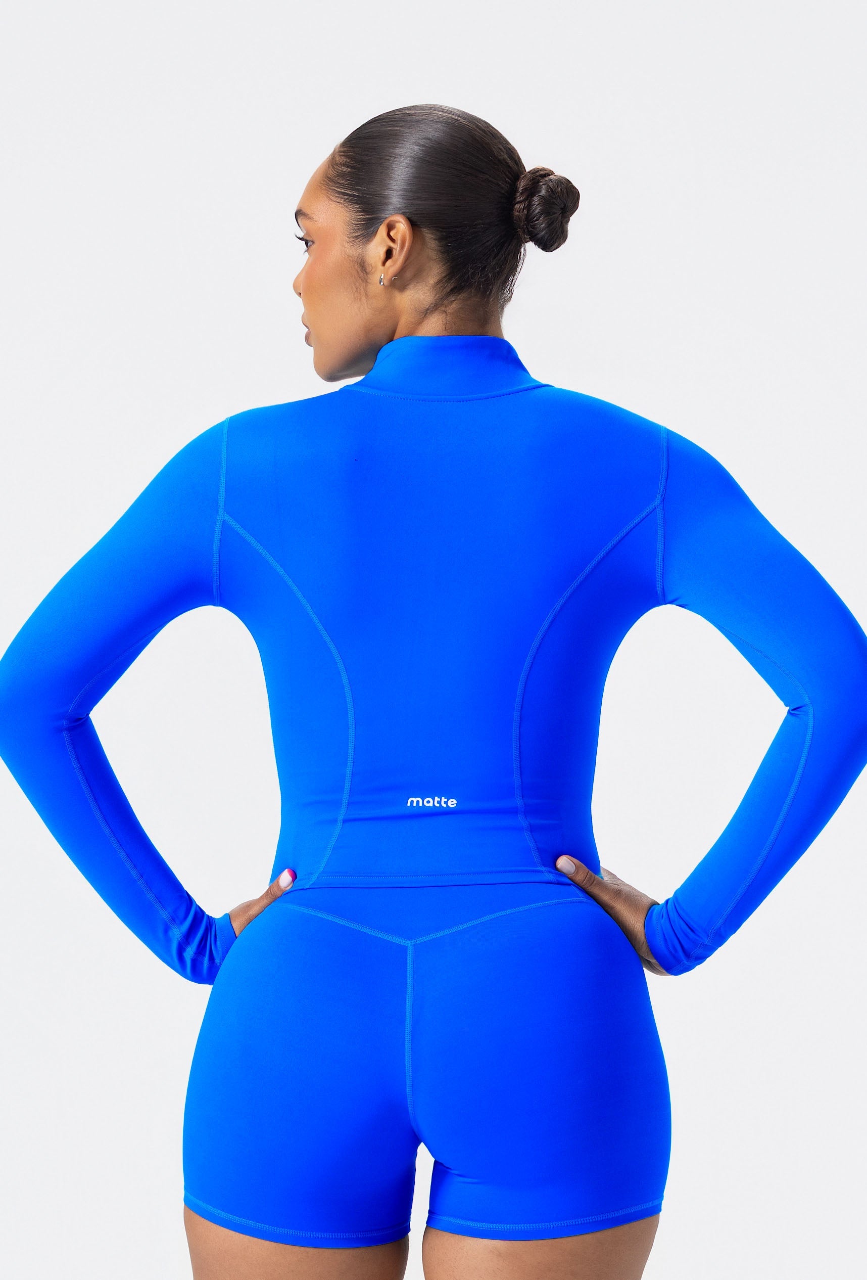 Sculpt Zip Long Sleeve - Santorini