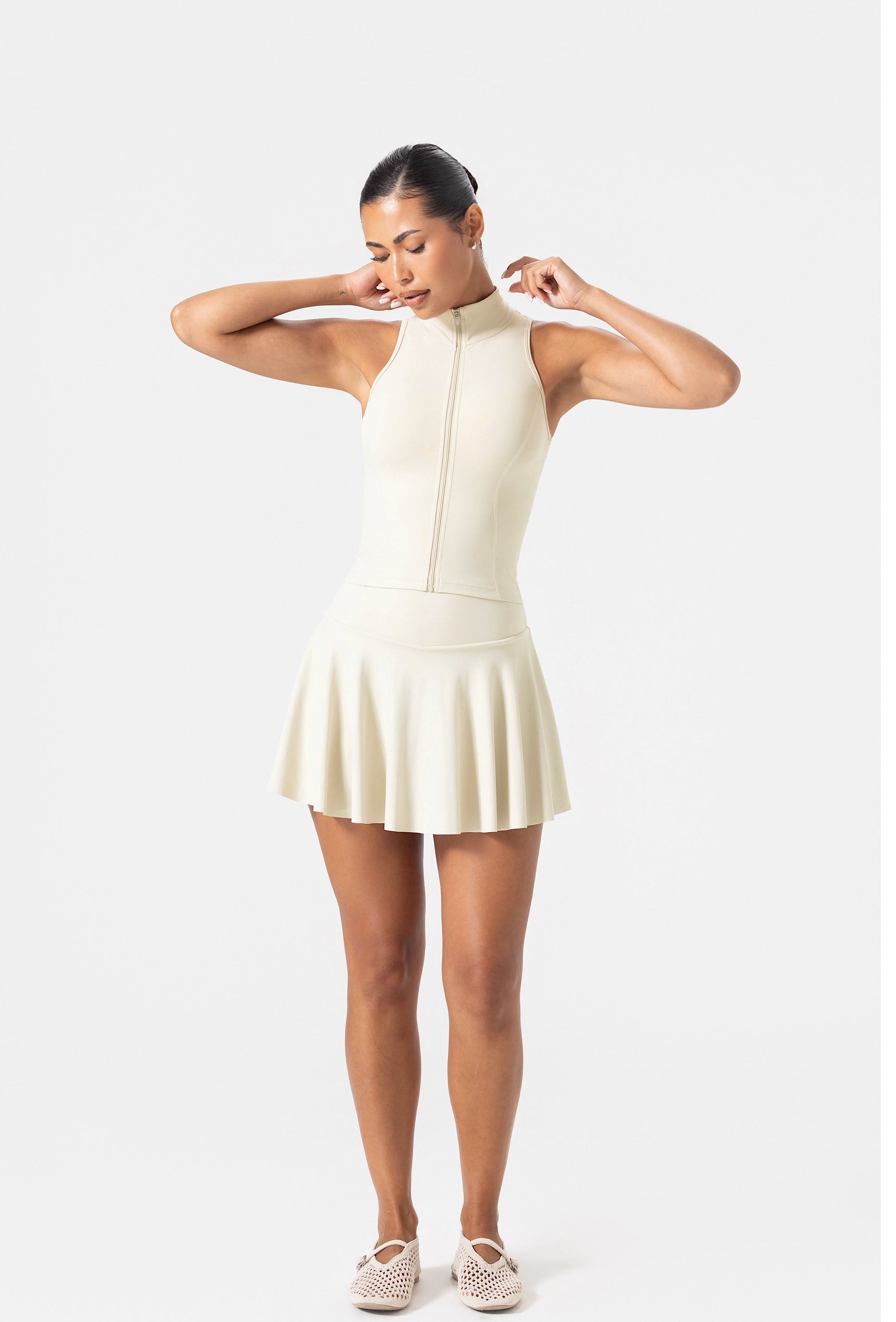 Sculpt Zip Tank - Vanilla