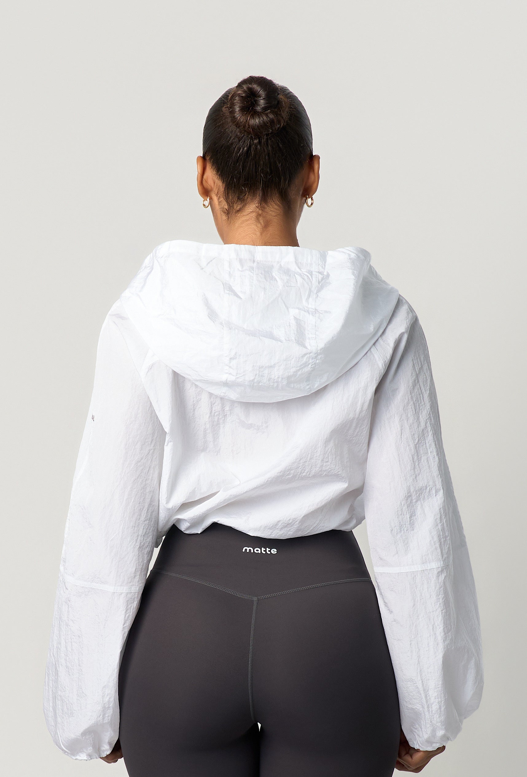 City Drift Cropped Windbreaker - White