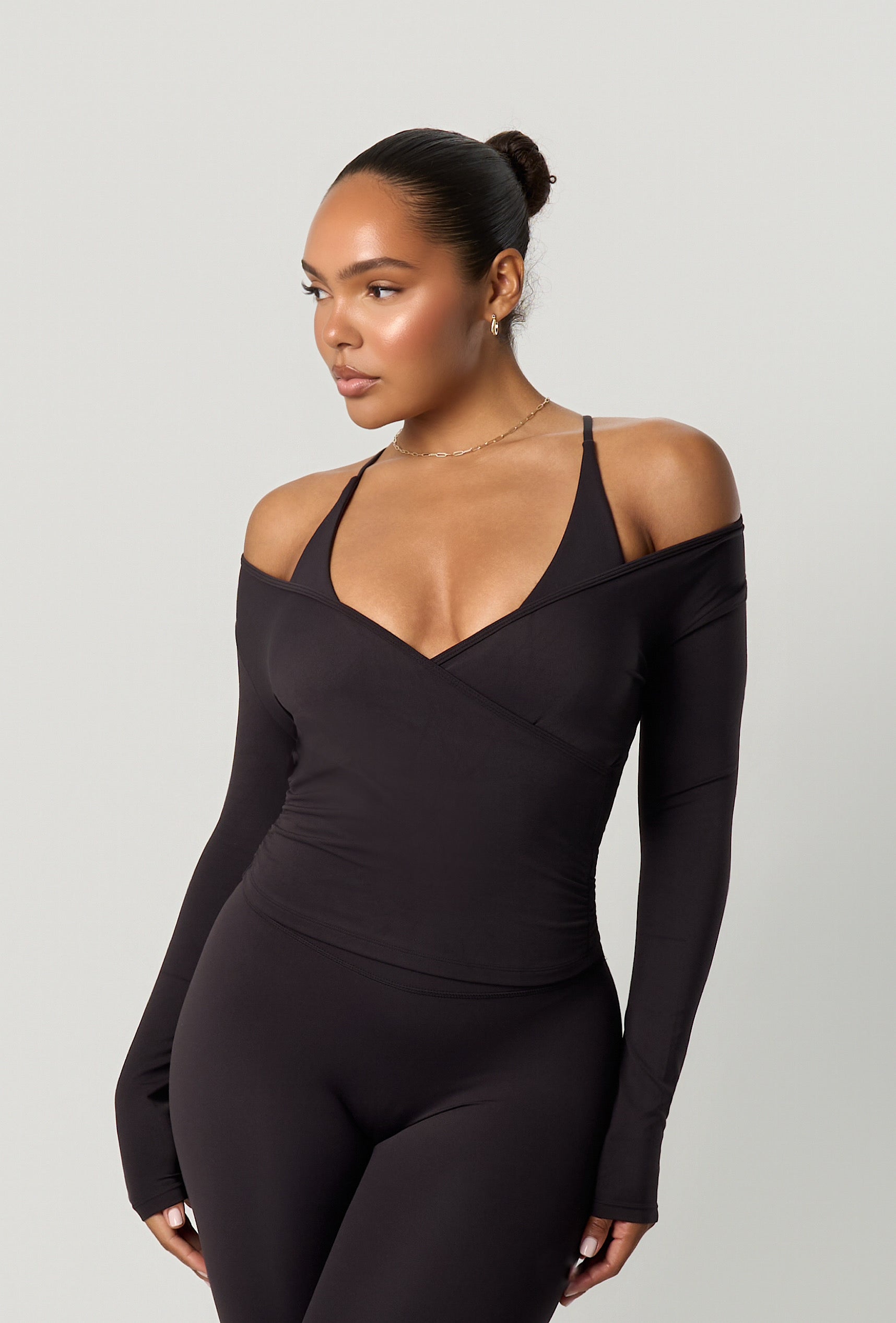 Sweetheart Cross Top - Black