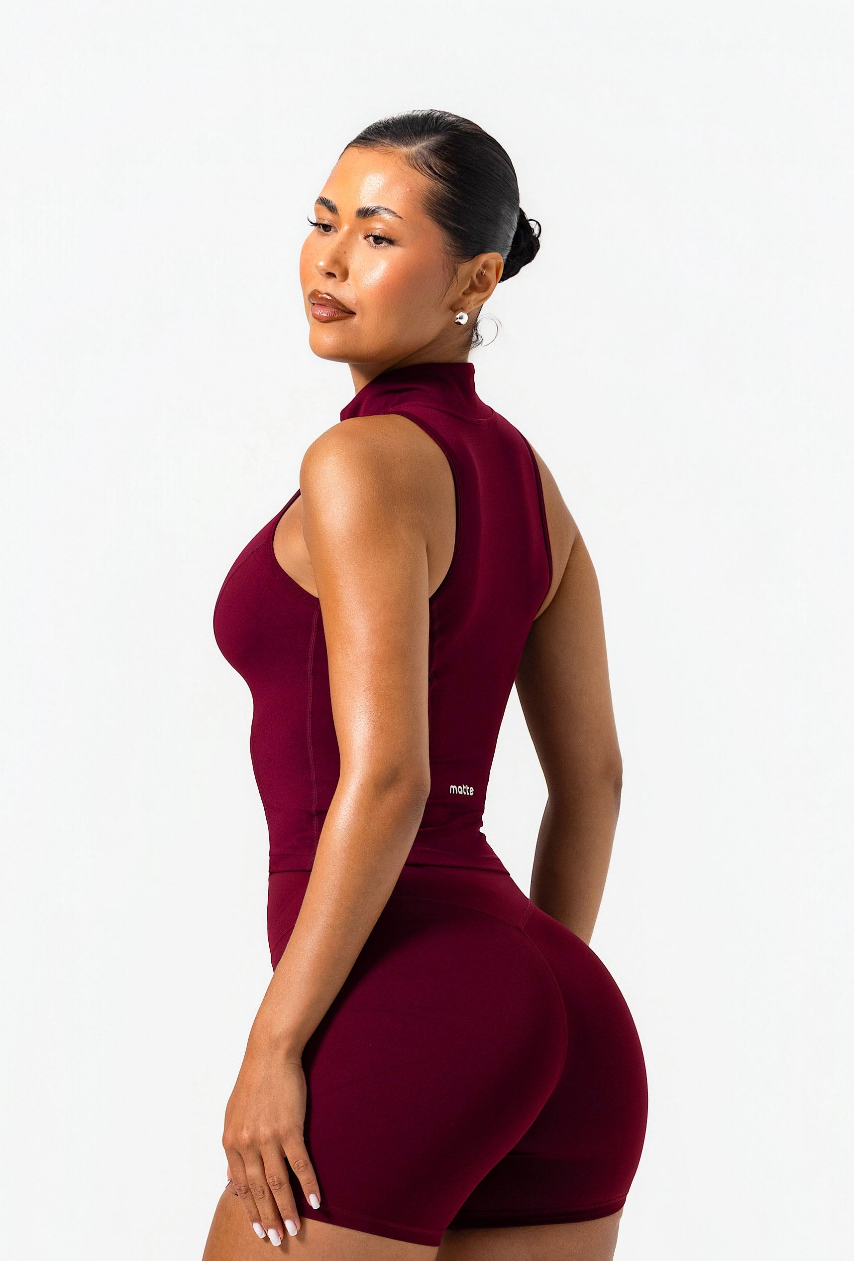 Sculpt Zip Tank - Burgundy