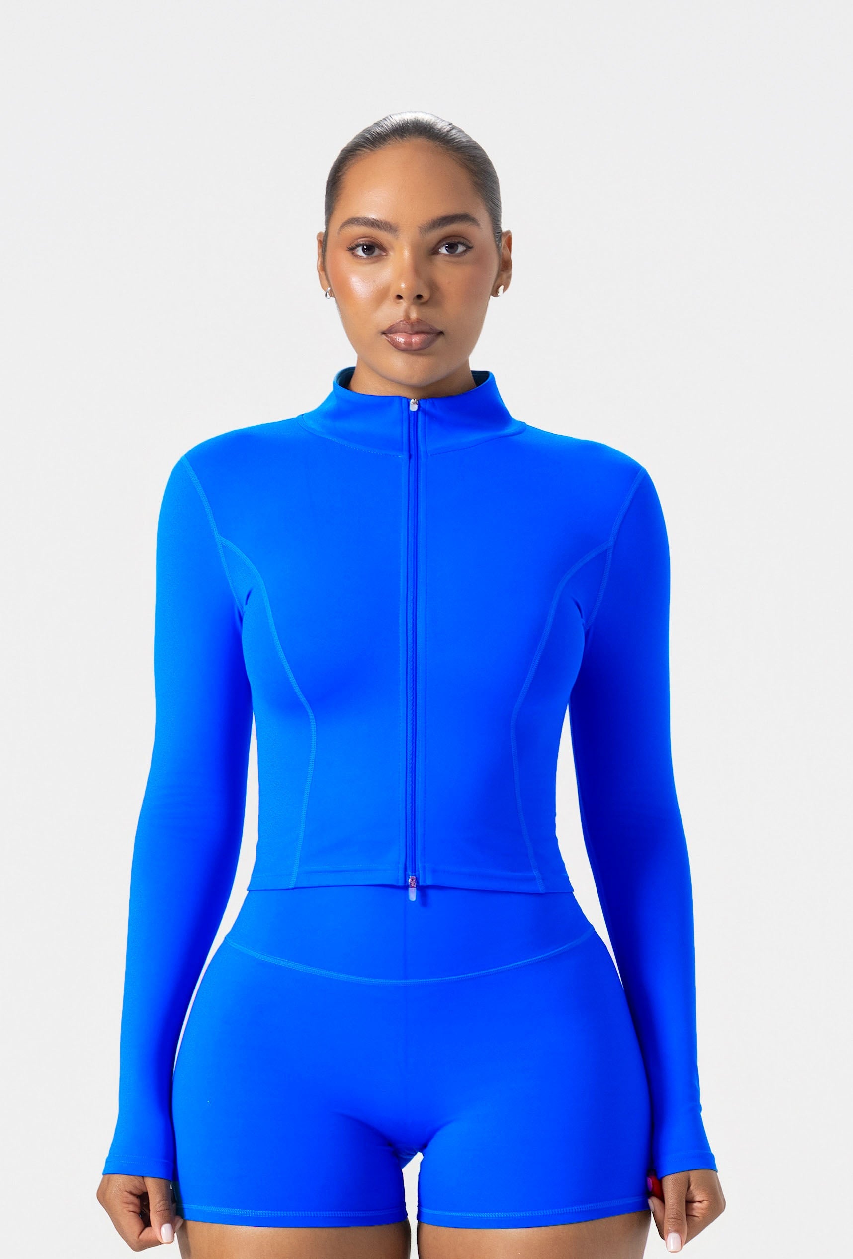 Sculpt Zip Long Sleeve - Santorini