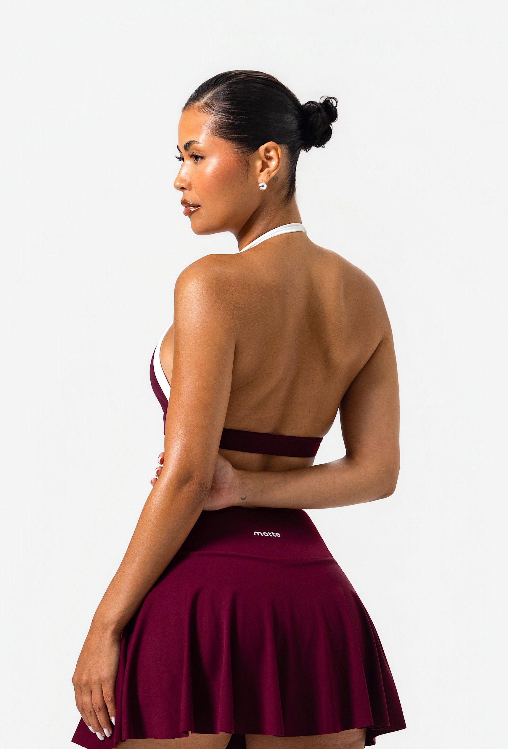 Form Halter Bra - Burgundy