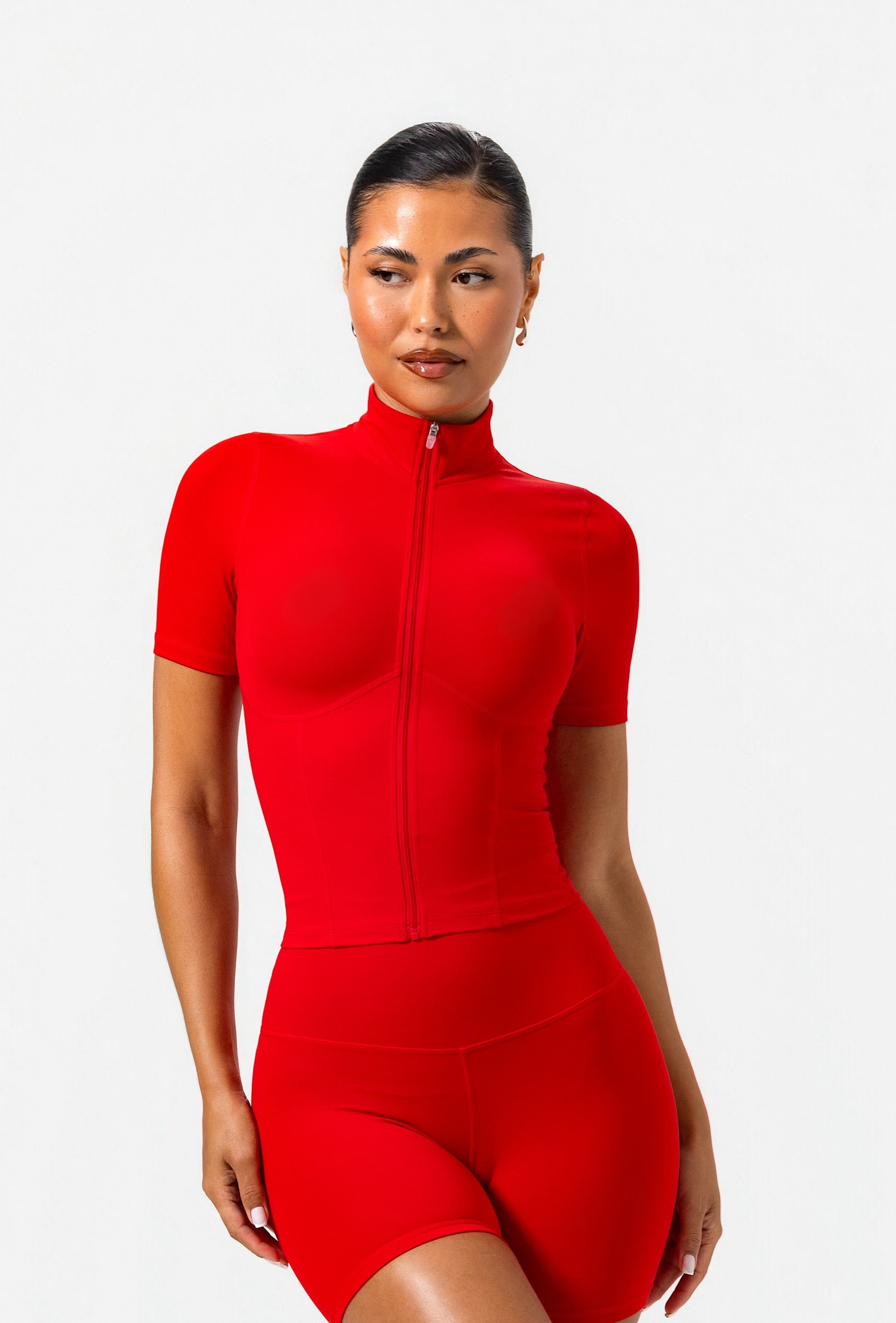 Frame Zip Short Sleeve - Maraschino