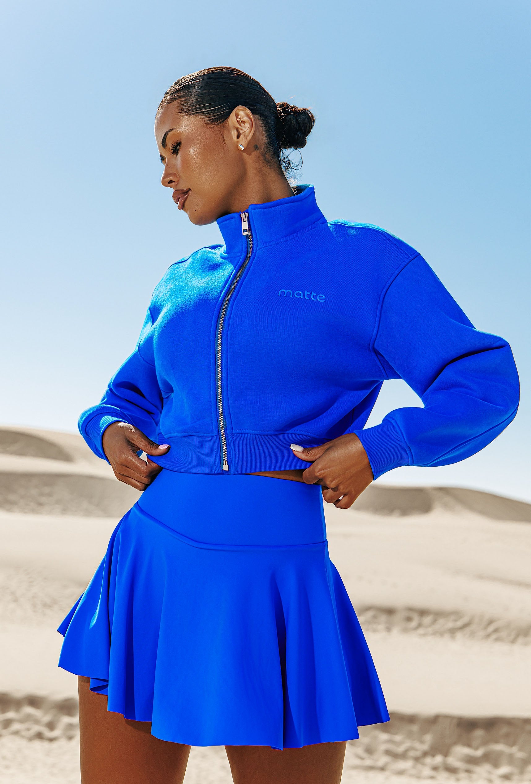 Matte Varsity Jacket - Santorini