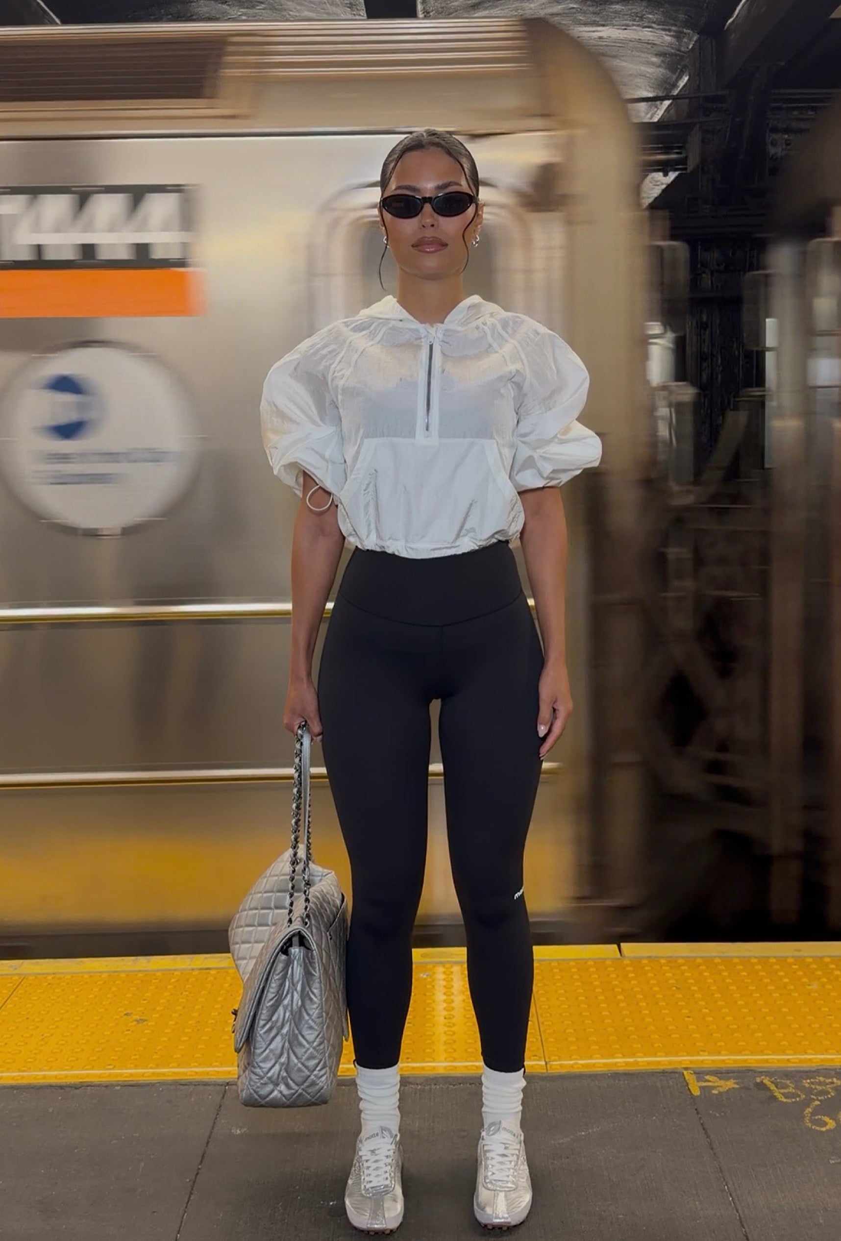 City Drift Cropped Windbreaker - White