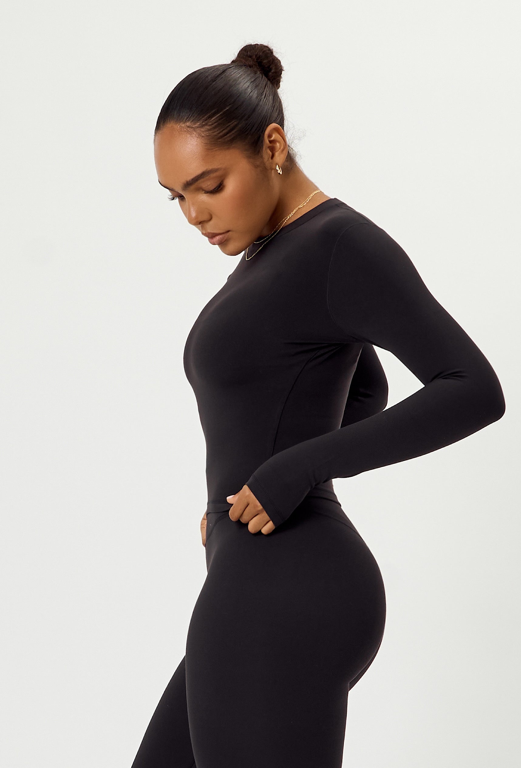 Cloudform Long Sleeve Crop - Black