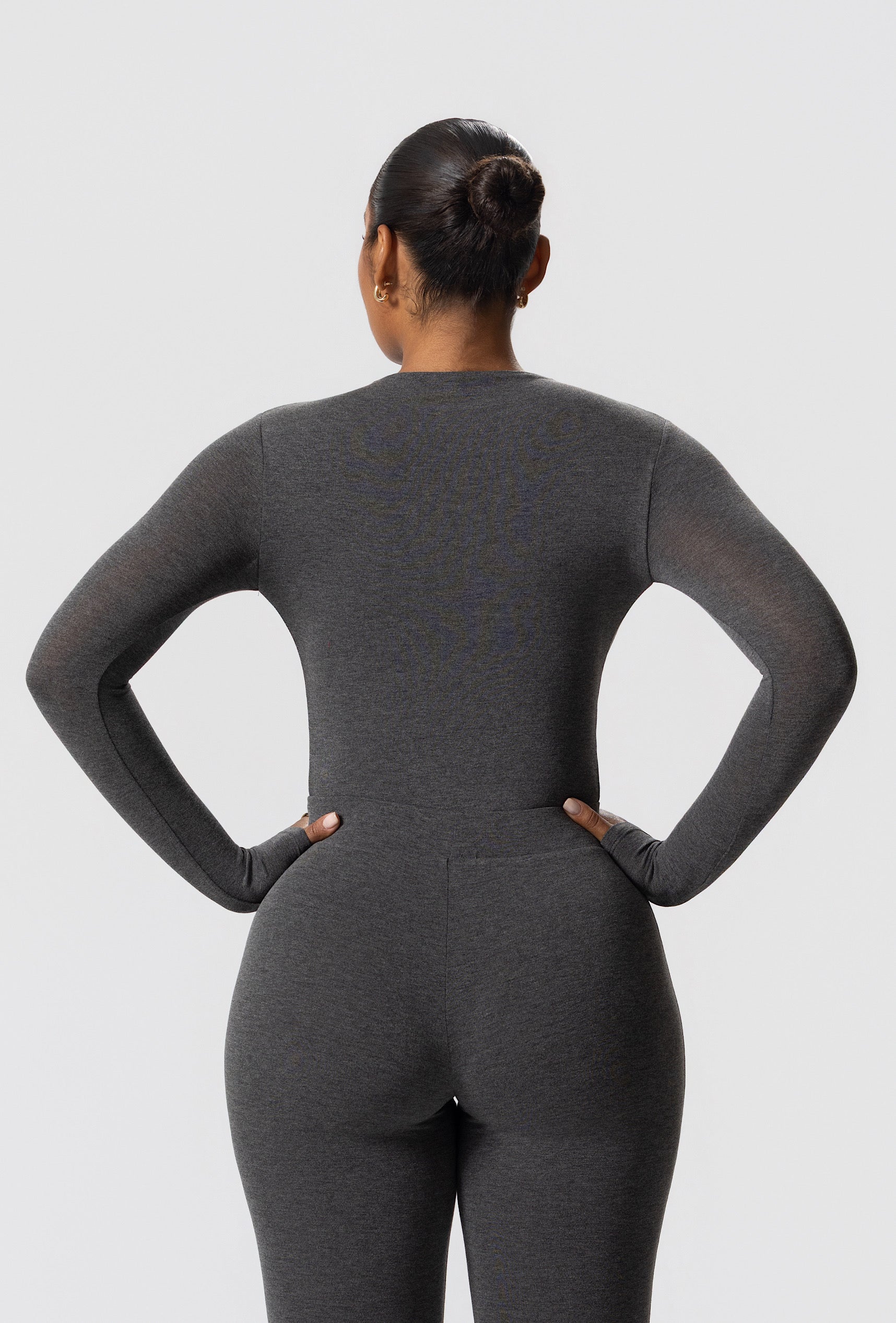 Matte Basix Sculpt Bodysuit - Charcoal