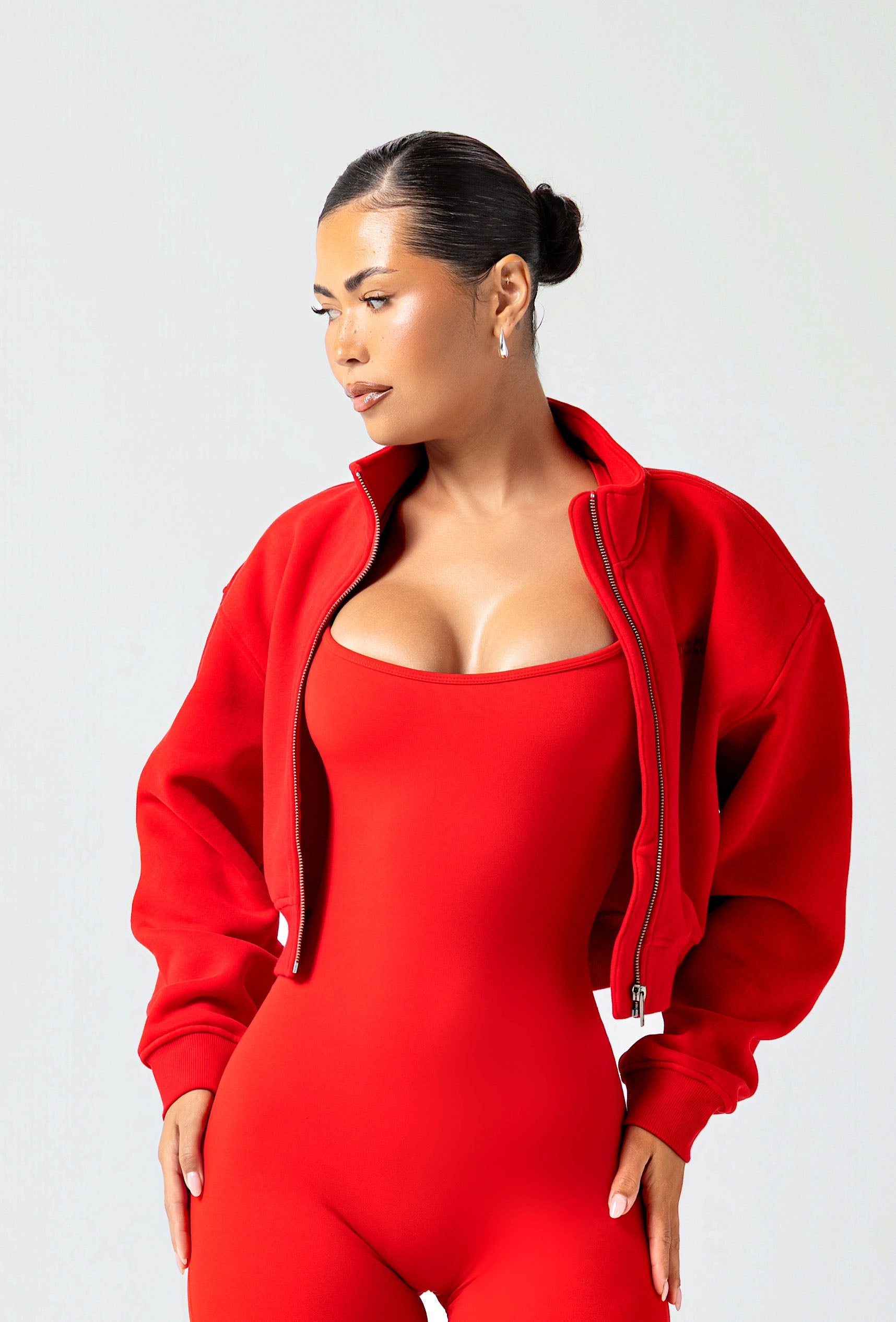 Matte Varsity Jacket - Maraschino