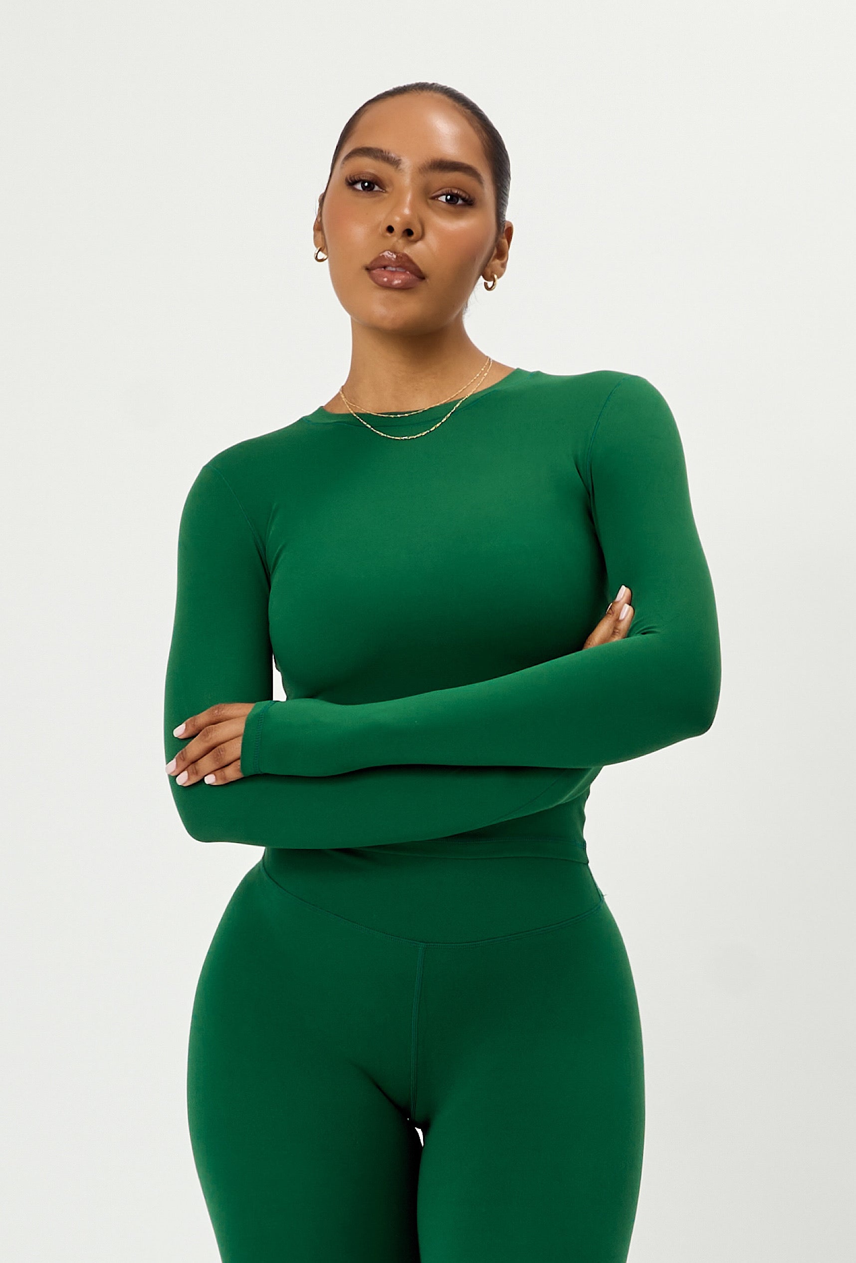 Cloudform Long Sleeve Crop - Fern