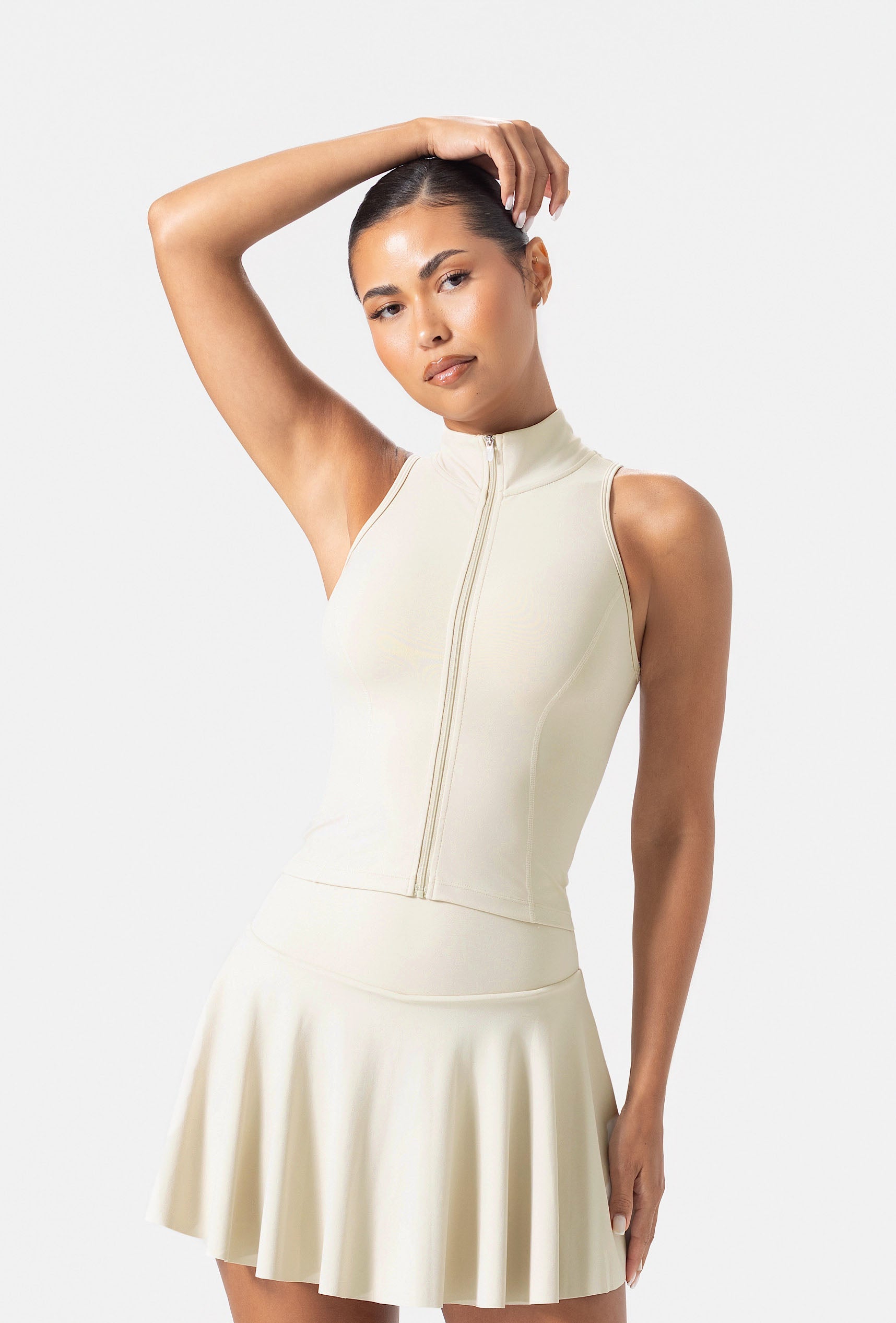 Sculpt Zip Tank - Vanilla