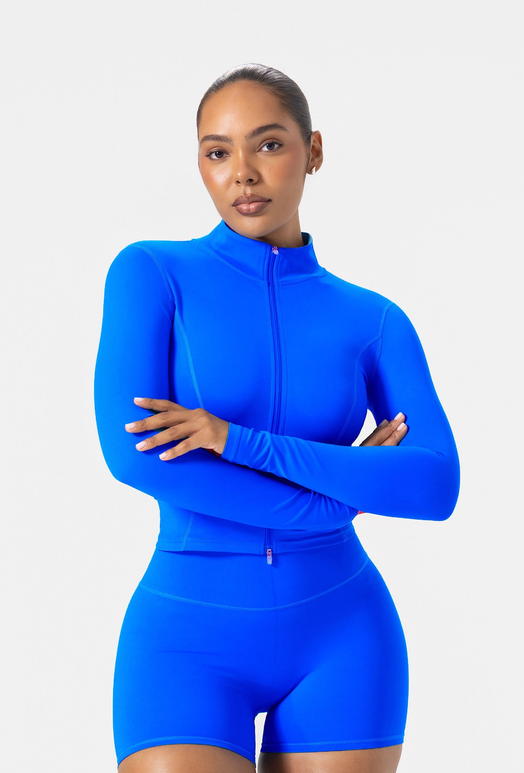 Sculpt Zip Long Sleeve - Santorini