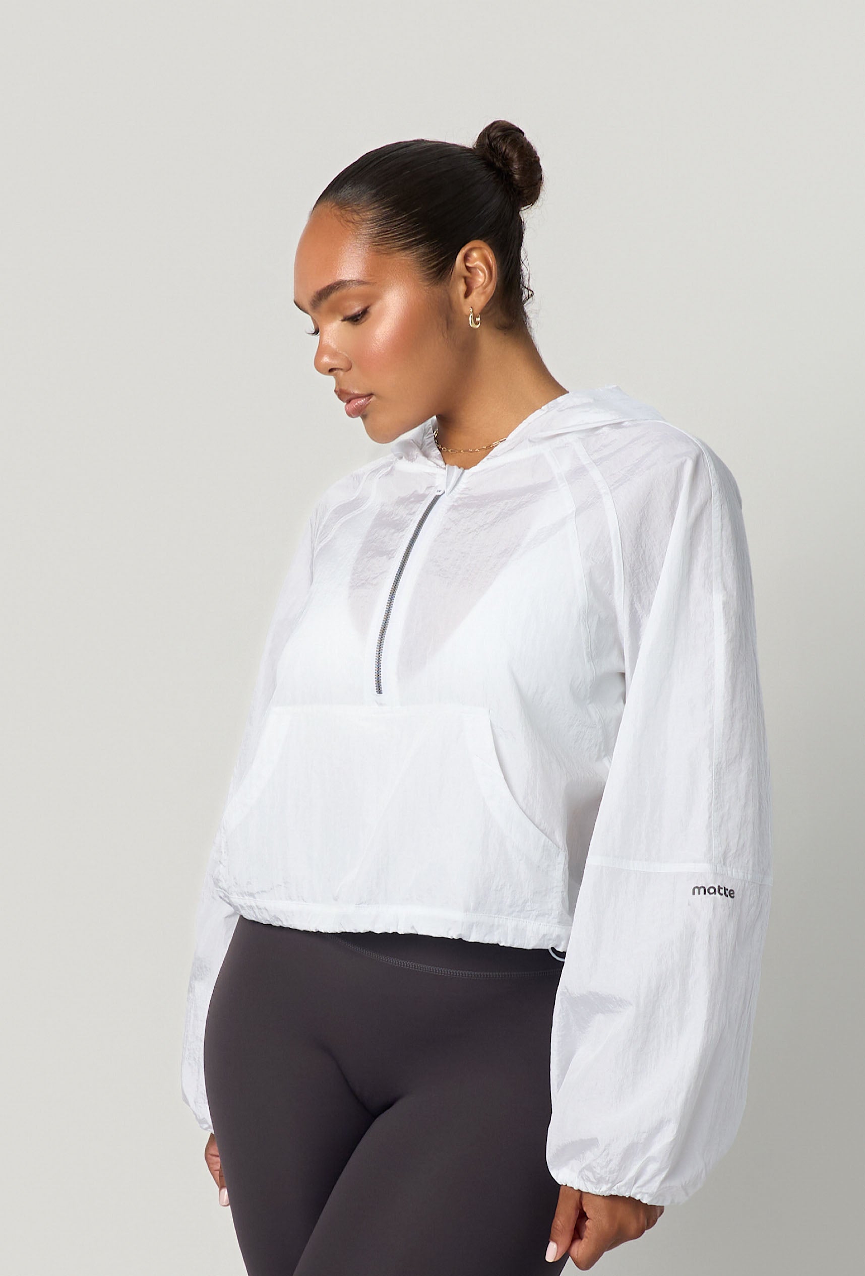 City Drift Cropped Windbreaker - White