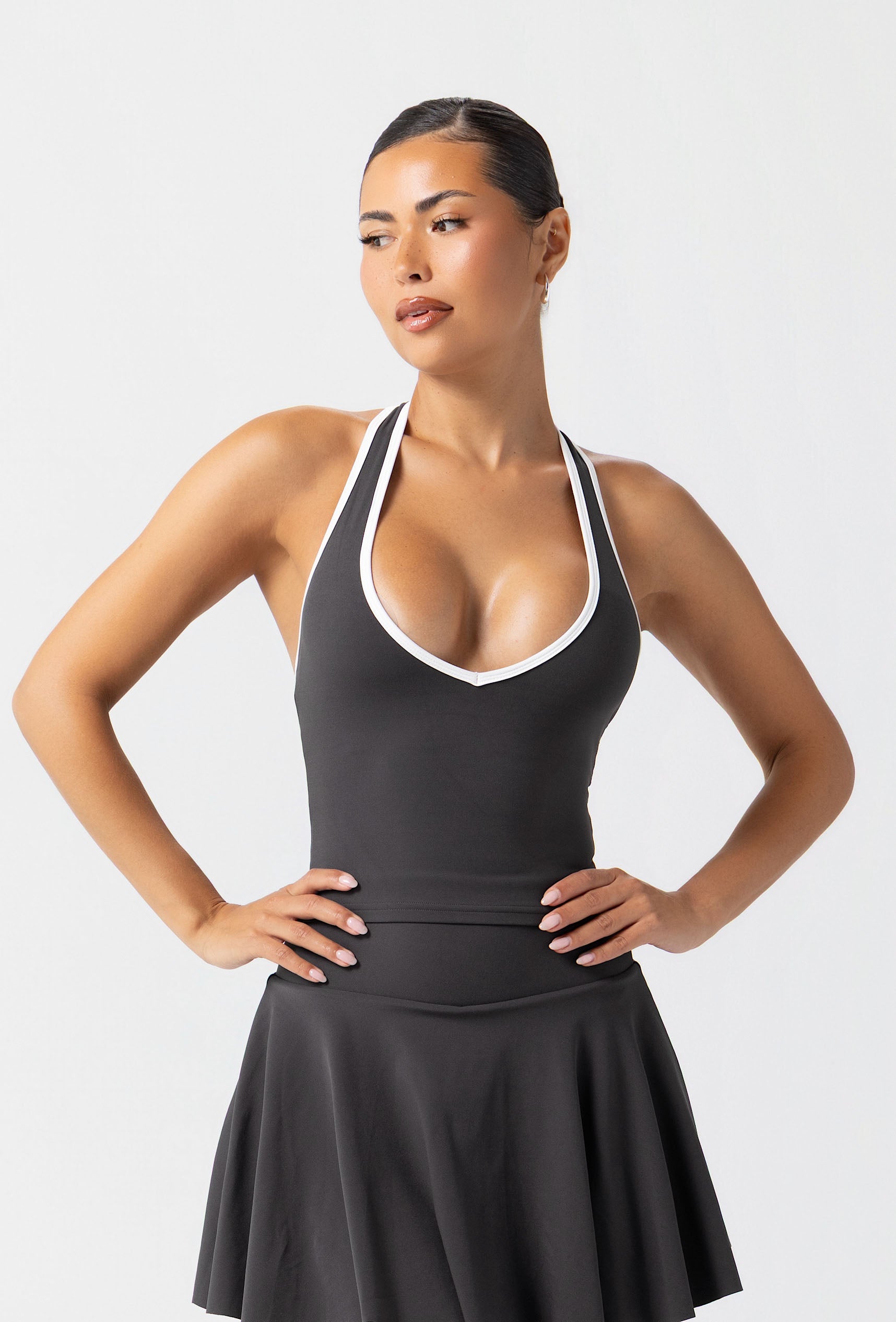 Linea Double Layer Halter - Slate Gray Galaxy