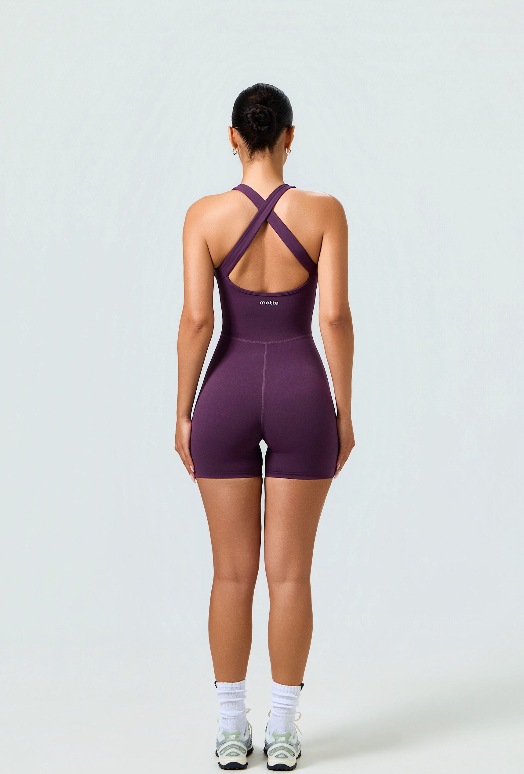 Form Biker Short Jumpsuit - Plum