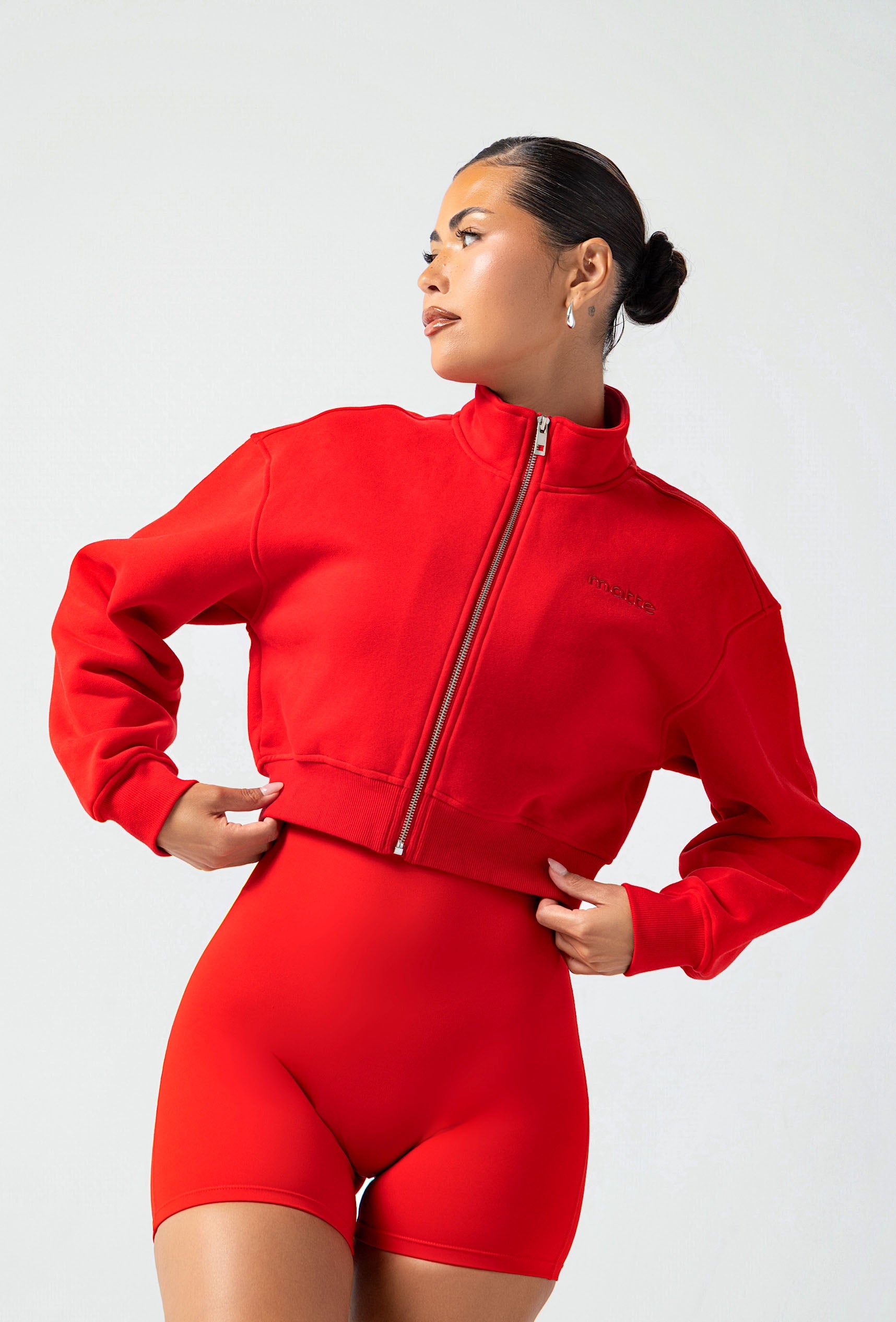 Matte Varsity Jacket - Maraschino