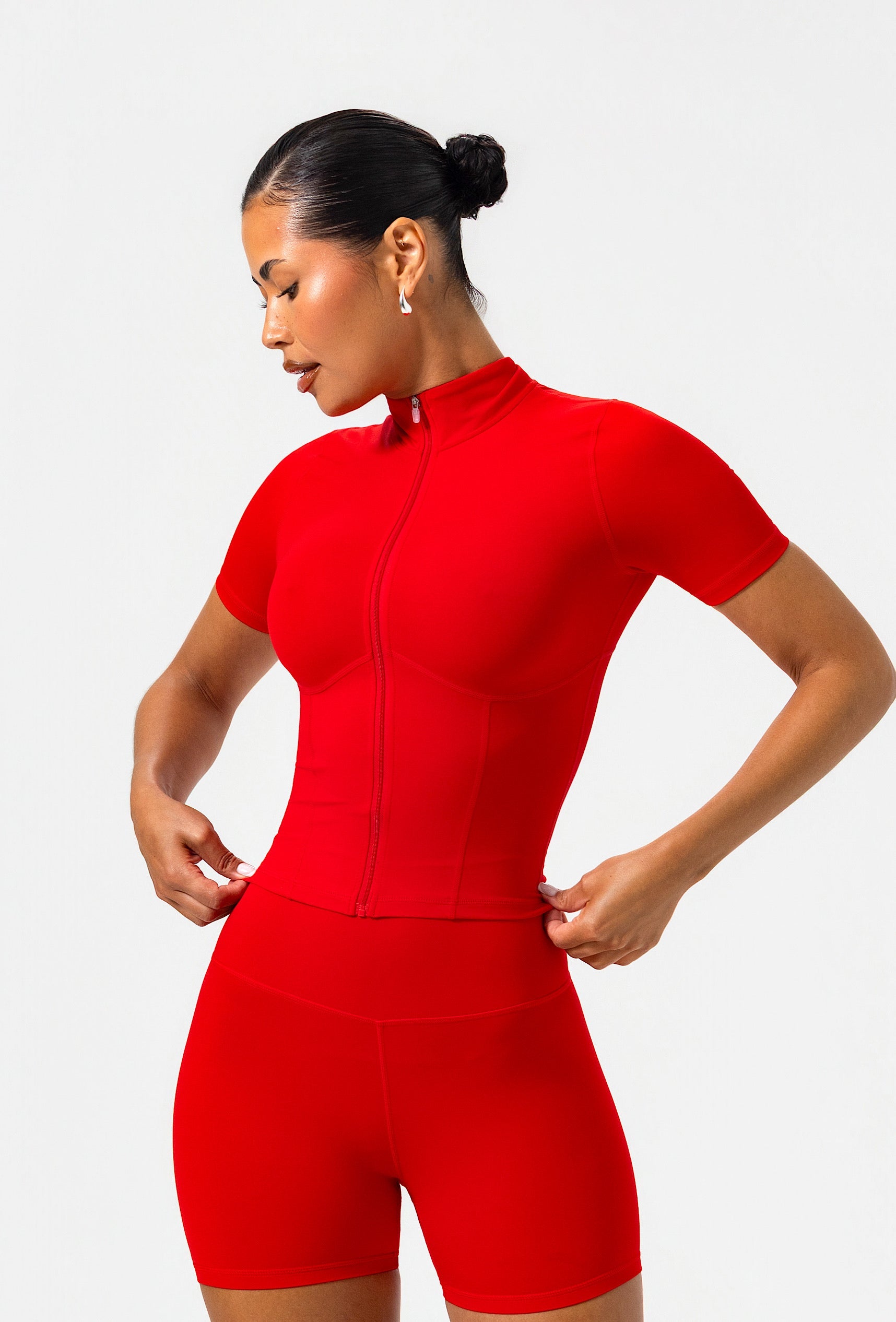 Frame Zip Short Sleeve - Maraschino